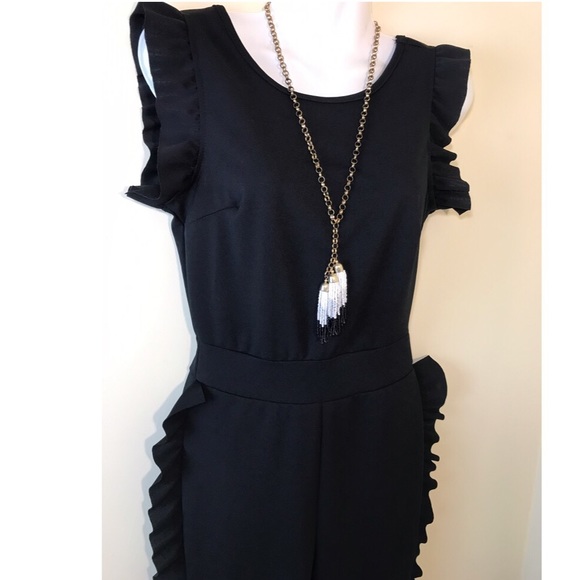 ✨NEW✨Classy Black Pants Ruffle Jumpsuit - Picture 5 of 6